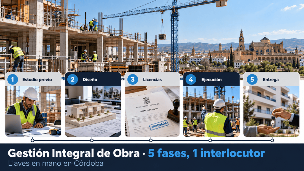 Infografía de obra en cinco fases